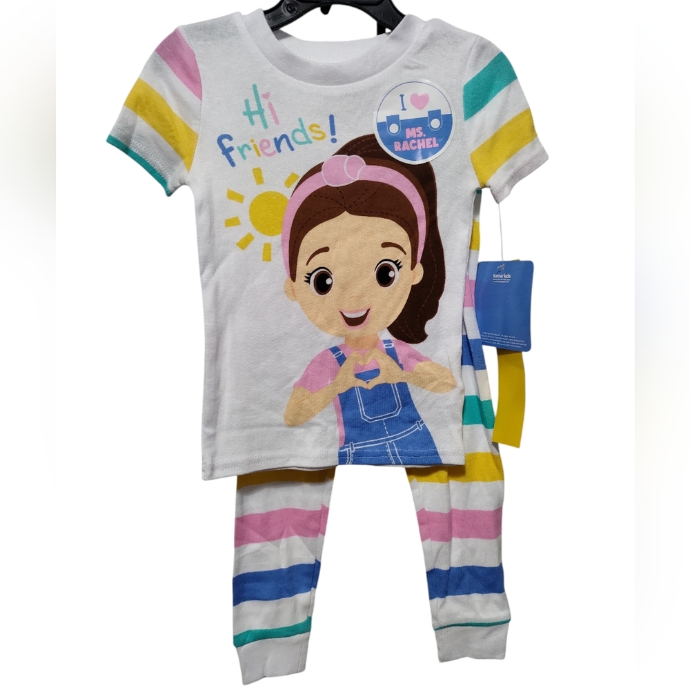Ms.Rachel Kids Pajama Set - Colorful Stripes NWT